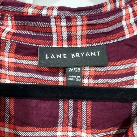 Lane Bryant No-Peek Button-Front Plaid Flannel Shirt/Tunic in Size 26/28 = 4X - Picture 3 of 14